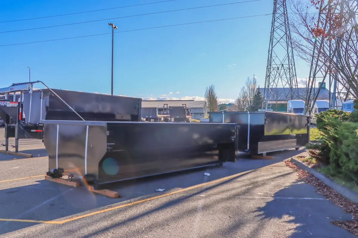 Roll-off dumpster ready for waste disposal at job site for Yard Waste Dumpster Rental in Lavon